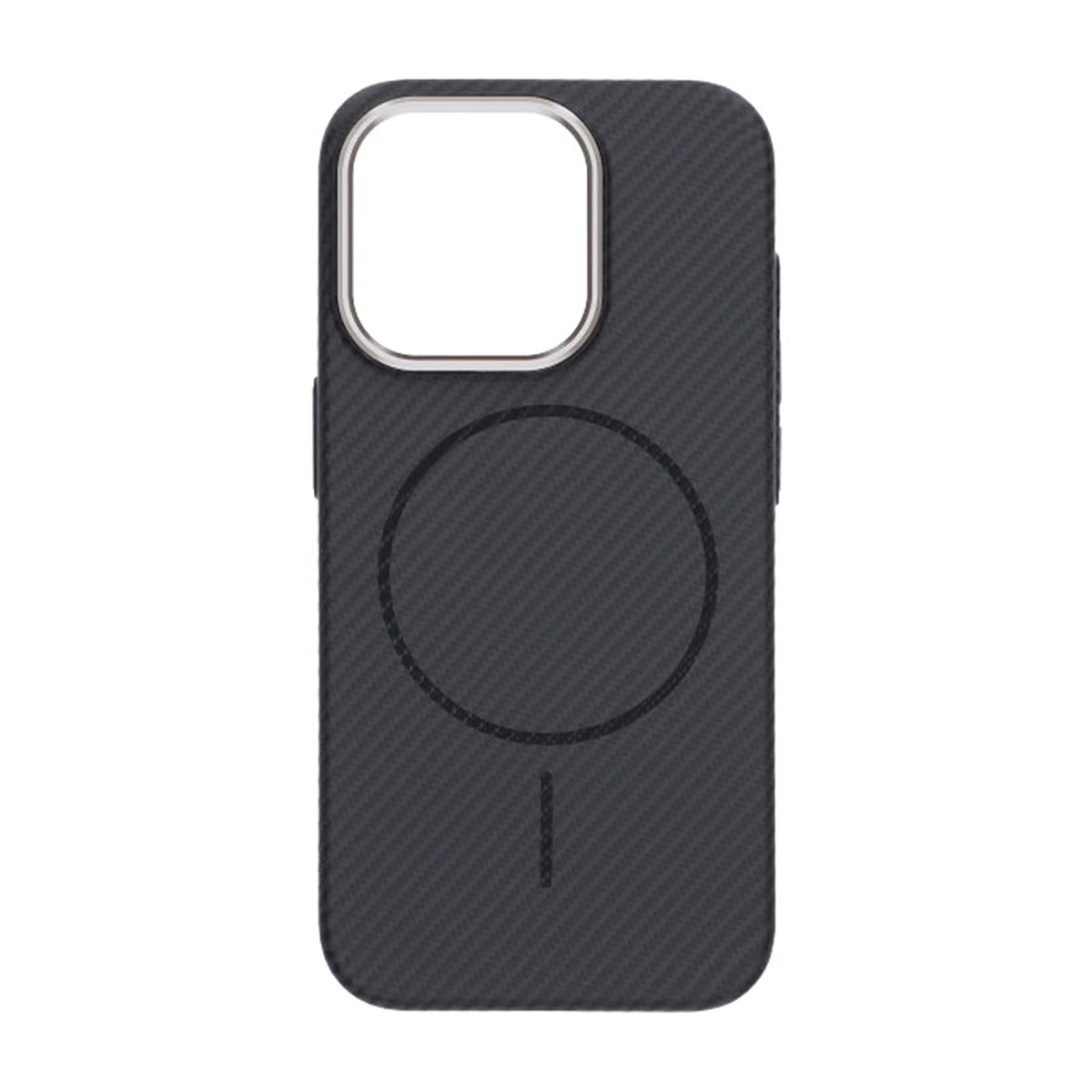 iPhone 15 Pro Cover med kulfibermønster MagSafe Sort