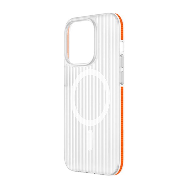 iPhone 15 Pro Cover Bølgepap MagSafe Orange