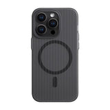 iPhone 15 Pro Cover Bølget MagSafe Transparent Sort
