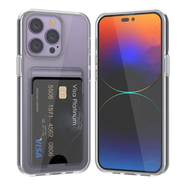 Rvelon iPhone 15 Pro Cover Kortholder Transparent