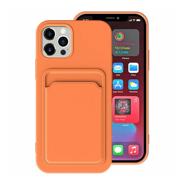 iPhone 15 Pro Cover Kortholder Orange
