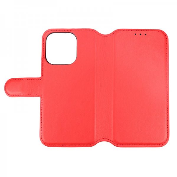 Rvelon iPhone 15 Pro Cover Ægte Læder Rød