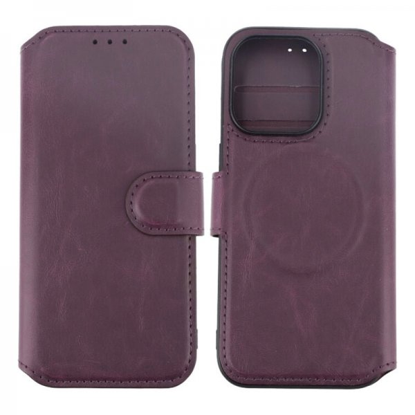 Rvelon iPhone 15 Pro Cover 4 Kortlommer MagSafe Lilla