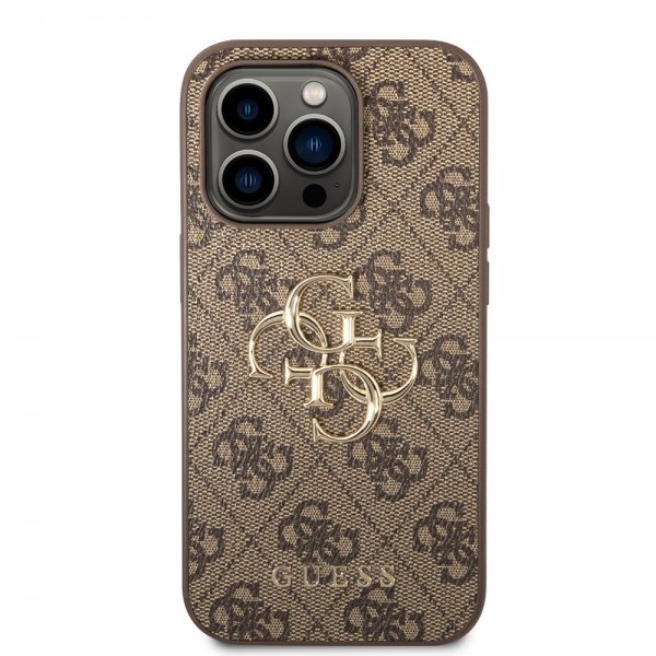 Guess iPhone 15 Pro Cover 4G Logo Brun