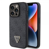 Guess iPhone 15 Pro Cover 4G Metal Triangle Strass Sort