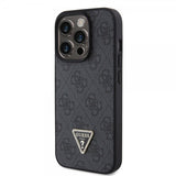 Guess iPhone 15 Pro Cover 4G Metal Triangle Strass Sort