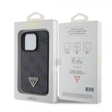 Guess iPhone 15 Pro Cover 4G Metal Triangle Strass Sort