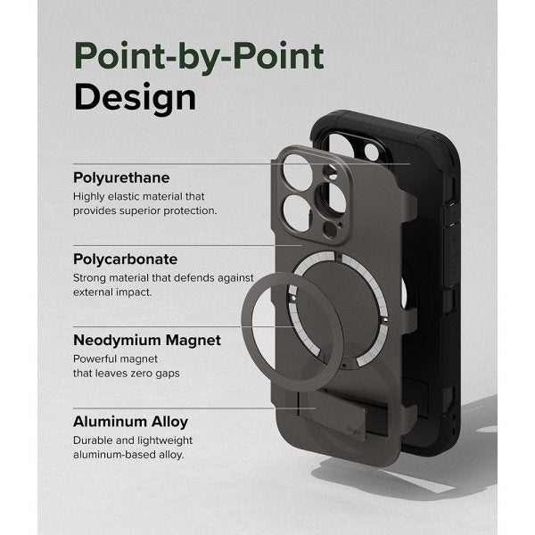 Ringke iPhone 15 Pro Cover Alle MagSafe Gun Metal