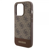 Guess iPhone 15 Pro Cover Bottom Stripe MagSafe Brun