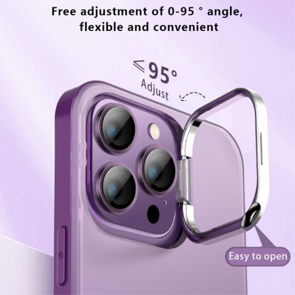 X-Level iPhone 15 Pro Cover Kameraram Kickstand Blå