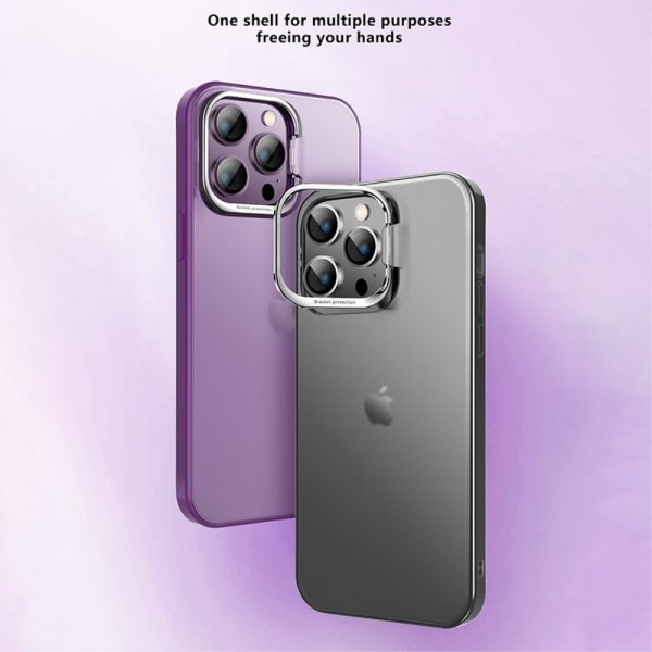 X-Level iPhone 15 Pro Cover Kameraram Kickstand Blå