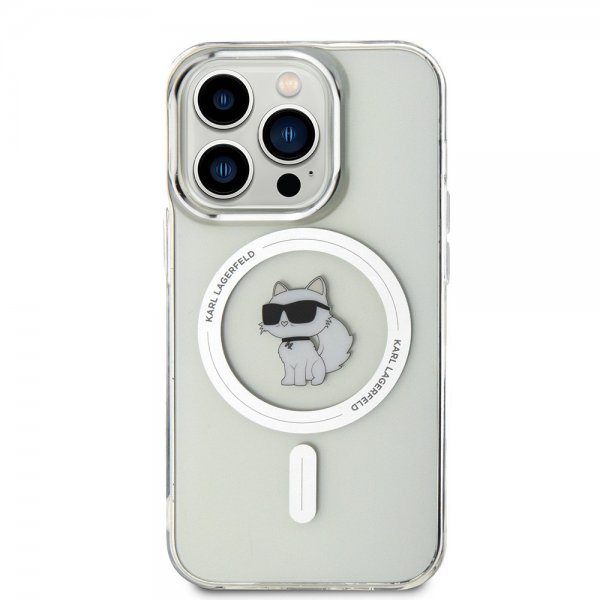 Karl Lagerfeld iPhone 15 Pro Cover Choupette MagSafe Transparent
