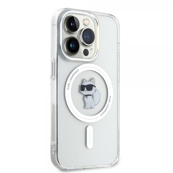 Karl Lagerfeld iPhone 15 Pro Cover Choupette MagSafe Transparent