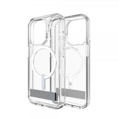 ZAGG iPhone 15 Pro Cover Crystal Palace Snap Kickstand Transparent