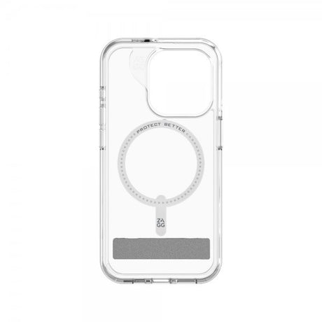 ZAGG iPhone 15 Pro Cover Crystal Palace Snap Kickstand Transparent