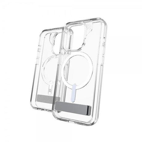 ZAGG iPhone 15 Pro Cover Crystal Palace Snap Kickstand Transparent