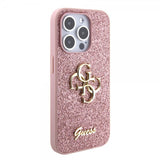 Guess iPhone 15 Pro Cover Fixed Glitter Rosa