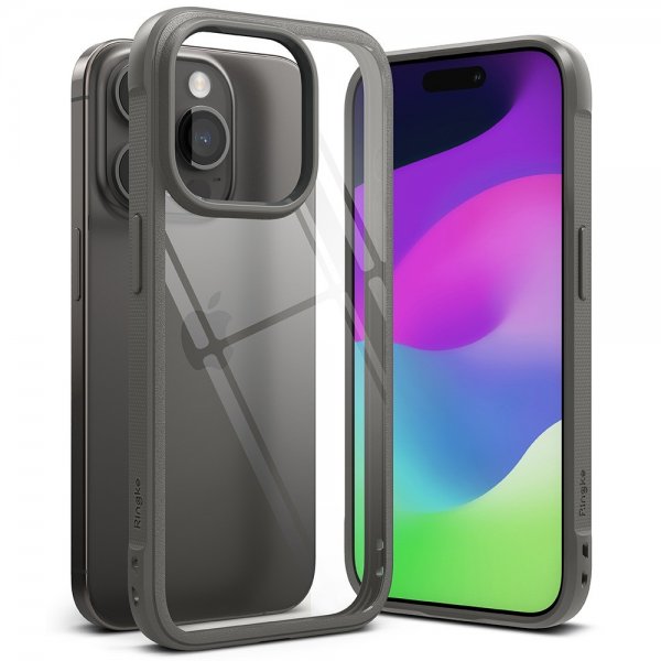 Ringke iPhone 15 Pro Cover Fusion Bold Grå