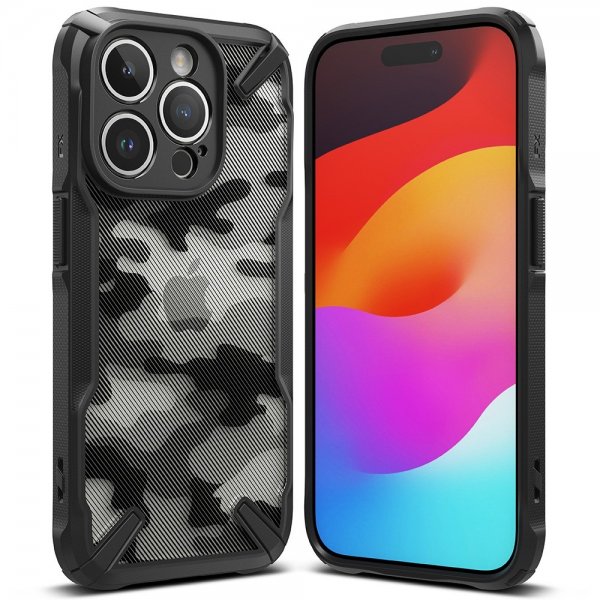 Ringke iPhone 15 Pro Cover Fusion X Design Camo Black