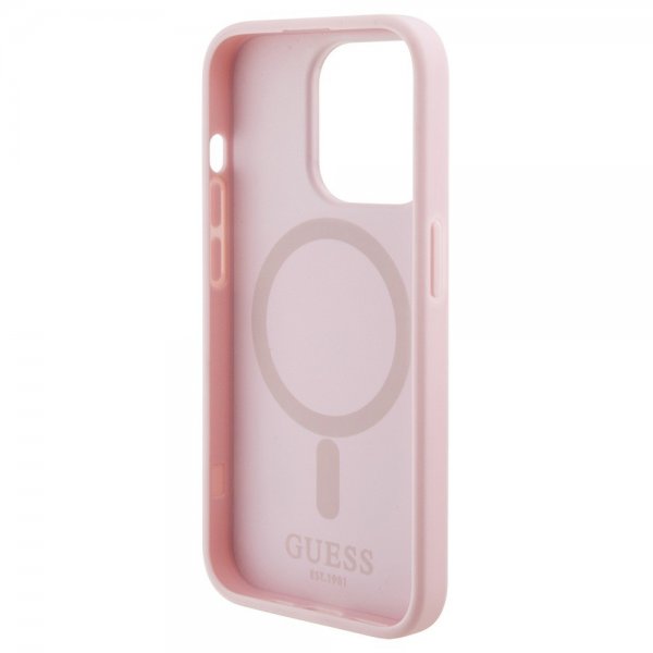 Guess iPhone 15 Pro Cover G Cube MagSafe Rosa