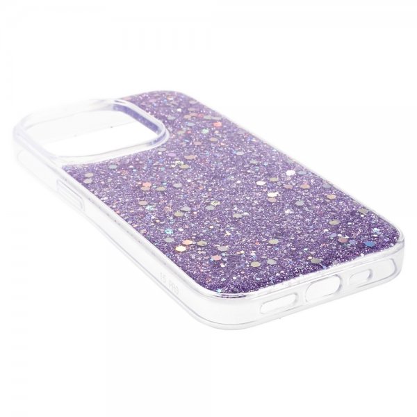 iPhone 15 Pro Cover Glitterpaljetter Lilla