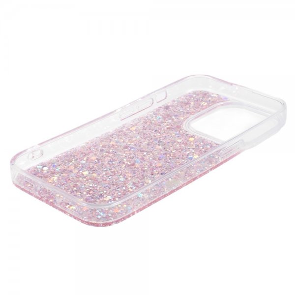 iPhone 15 Pro Cover Glitterpailletter Rosa