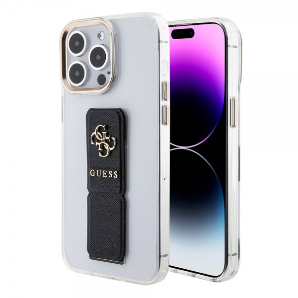 Guess iPhone 15 Pro Cover Grip Stand Klar Gennemsigtig