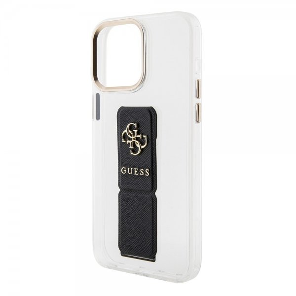 Guess iPhone 15 Pro Cover Grip Stand Klar Gennemsigtig