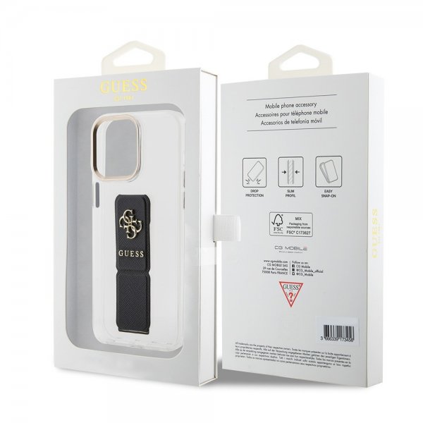 Guess iPhone 15 Pro Cover Grip Stand Klar Gennemsigtig