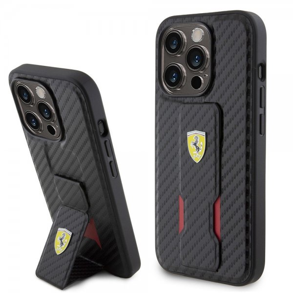 Ferrari iPhone 15 Pro Cover Grip Stand Function Sort
