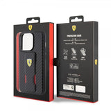 Ferrari iPhone 15 Pro Cover Grip Stand Function Sort
