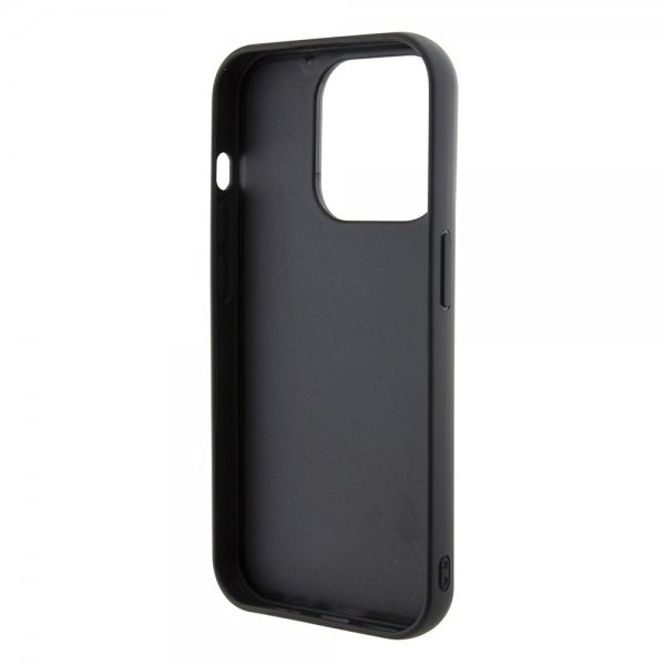 Karl Lagerfeld iPhone 15 Pro Cover Grip Stand Funktion Sort