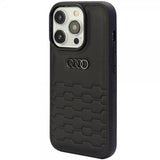 Audi iPhone 15 Pro Cover GT Synthetic Leather Sort