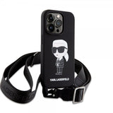 Karl Lagerfeld iPhone 15 Pro Cover Ikonik Crossbody Sort