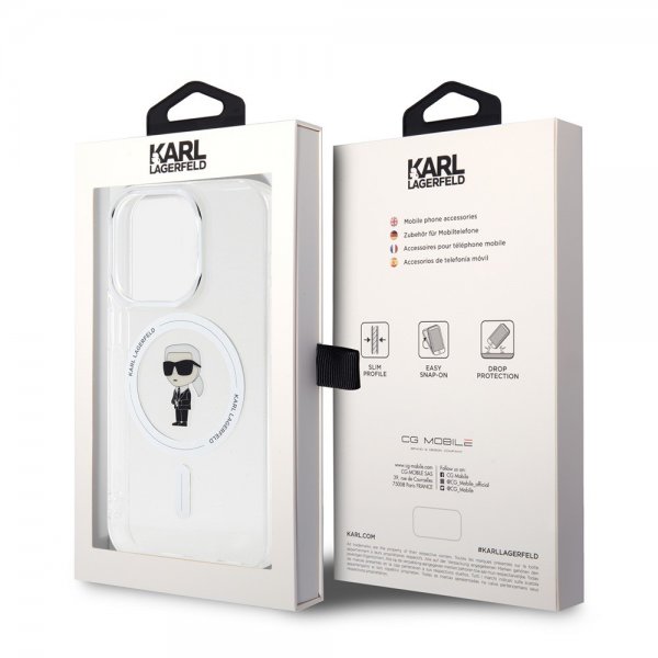 Karl Lagerfeld iPhone 15 Pro Cover Ikonik MagSafe Klar