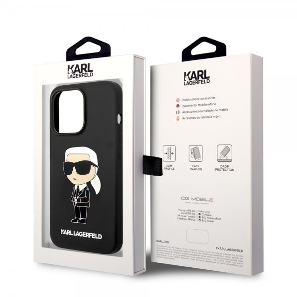 Karl Lagerfeld iPhone 15 Pro Cover Ikonik NFT Sort