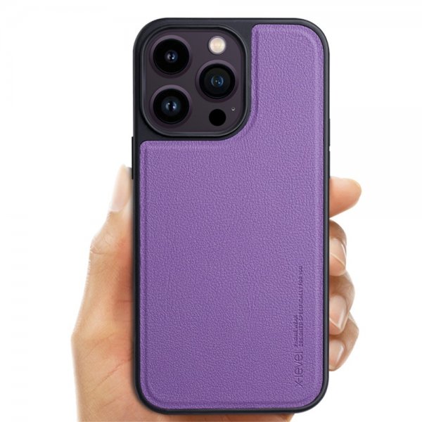 X-Level iPhone 15 Pro Cover Kunstlæder MagSafe Blå