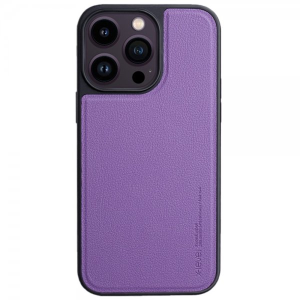 X-Level iPhone 15 Pro Cover Kunstlæder MagSafe Lilla
