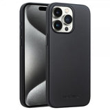 Qialino iPhone 15 Pro Cover Kunstlæder MagSafe Sort