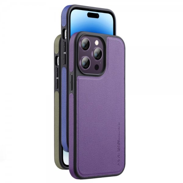 X-Level iPhone 15 Pro Cover Kunstlæder MagSafe Sort