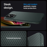 Spigen iPhone 15 Pro Cover Liquid Air Abyss Green