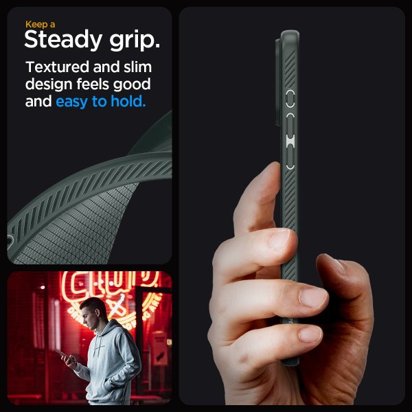 Spigen iPhone 15 Pro Cover Liquid Air Abyss Green