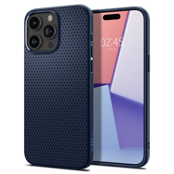 Spigen iPhone 15 Pro Cover Liquid Air Navy Blue