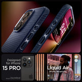Spigen iPhone 15 Pro Cover Liquid Air Navy Blue