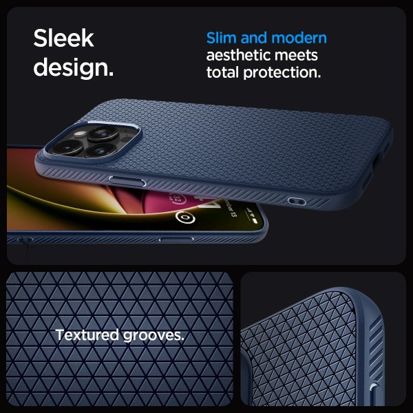 Spigen iPhone 15 Pro Cover Liquid Air Navy Blue