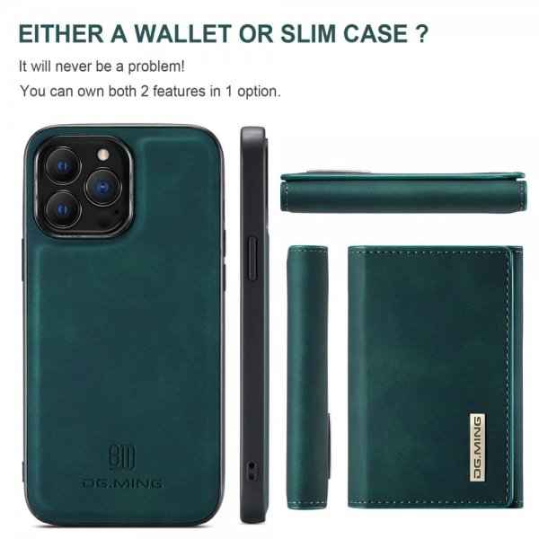 Dg.Ming iPhone 15 Pro Cover M1 Series Aftagelig Kortholder Grøn