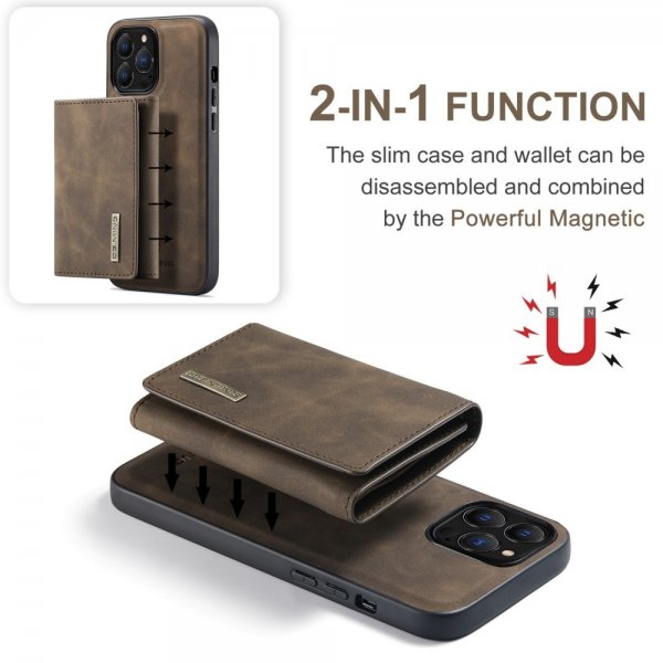 Dg.Ming iPhone 15 Pro Cover M1 Series Aftagelig Kortholder Kaffe