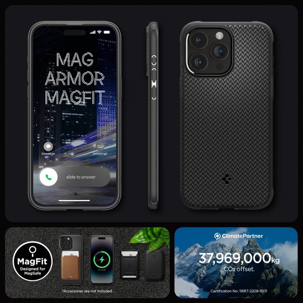 Spigen iPhone 15 Pro Cover Mag Armor MagFit Mat Sort