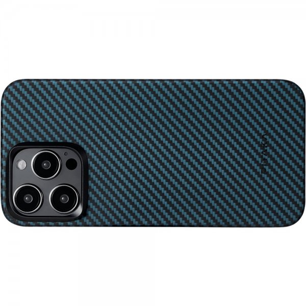 Pitaka iPhone 15 Pro Cover MagEZ Case 4 Sort/Blå Twill