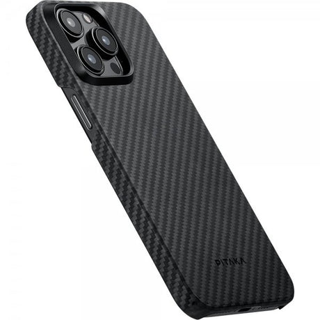 Pitaka iPhone 15 Pro Cover MagEZ Case 4 Sort/Grå Twill
